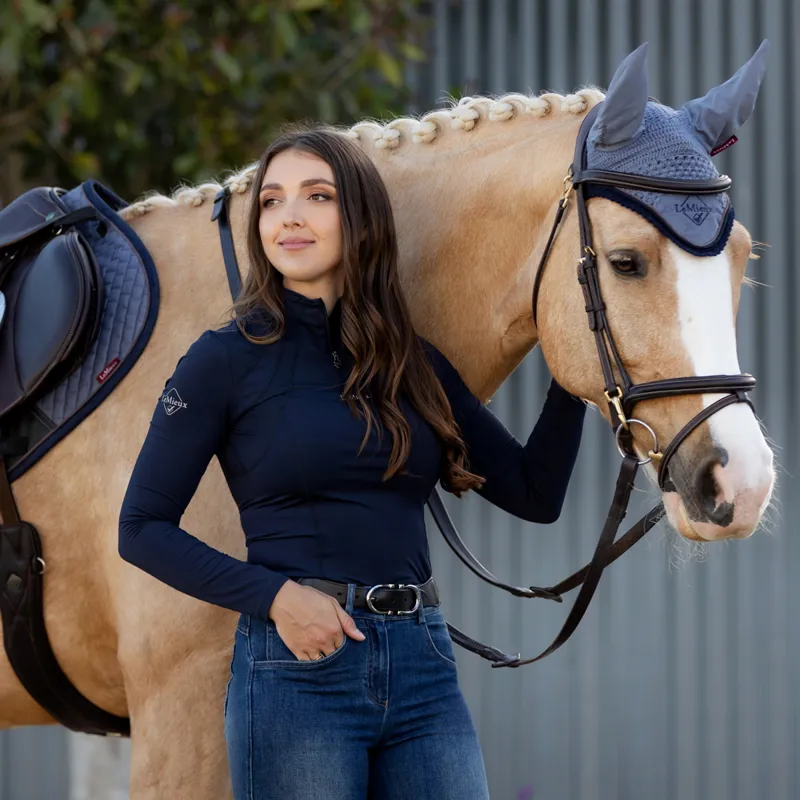 LeMieux Mia Mesh Ladies Long Sleeve Base Layer - Navy-7