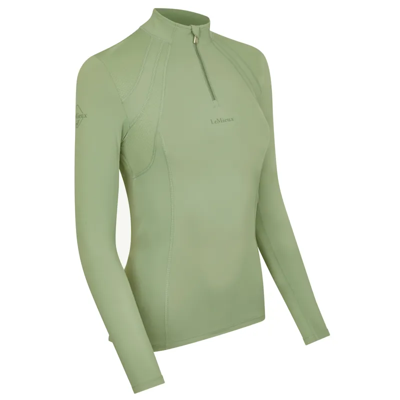 LeMieux Mia Mesh Ladies Long Sleeve Base Layer - Thyme-2