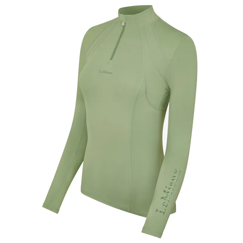 LeMieux Mia Mesh Ladies Long Sleeve Base Layer - Thyme-3