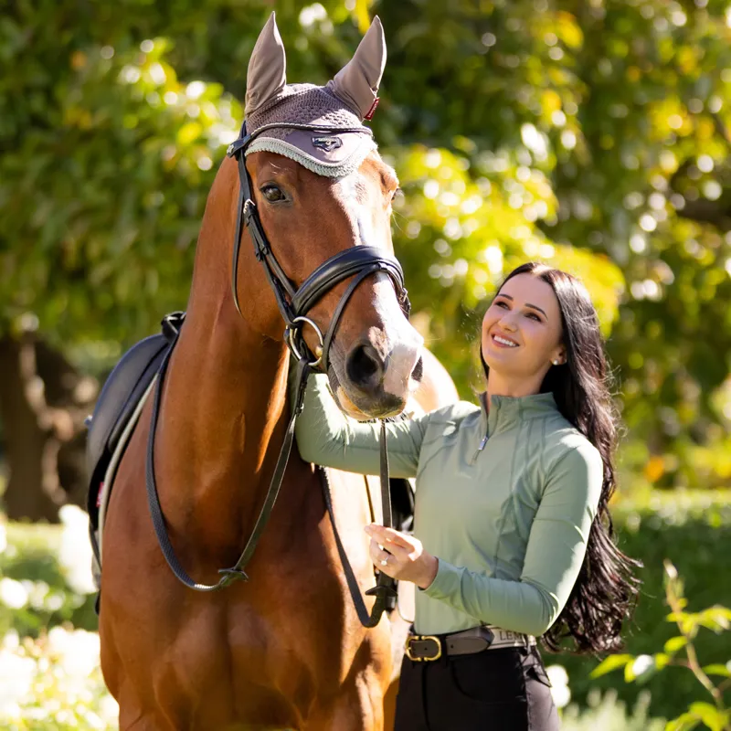 LeMieux Mia Mesh Ladies Long Sleeve Base Layer - Thyme-6