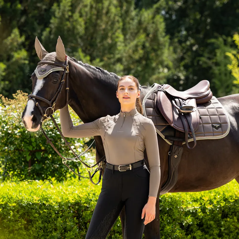 LeMieux Mia Mesh Ladies Long Sleeve Base Layer - Walnut-5