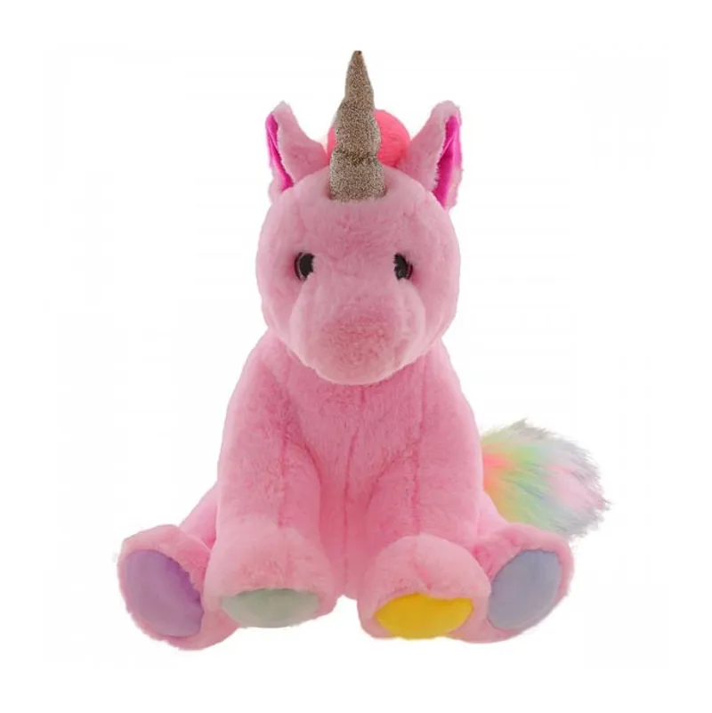 Milli Moo Soft Rainbow Unicorn Toy Pink