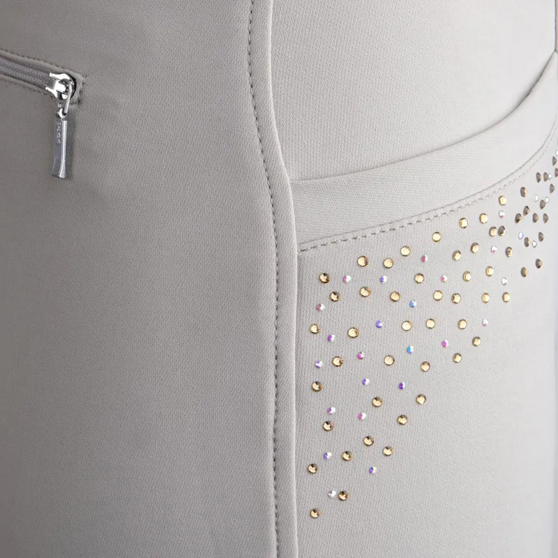 Montar Aba Full Grip Ladies Competition Breeches - Silver Grey-2