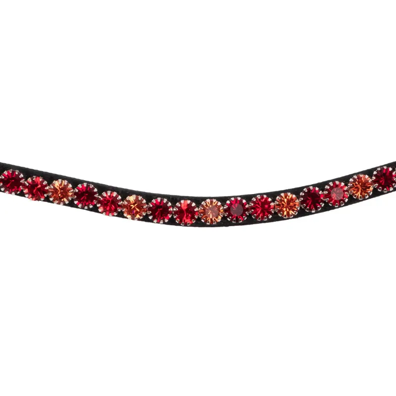 Montar Mighty Mix Browband - Black Leather/Red