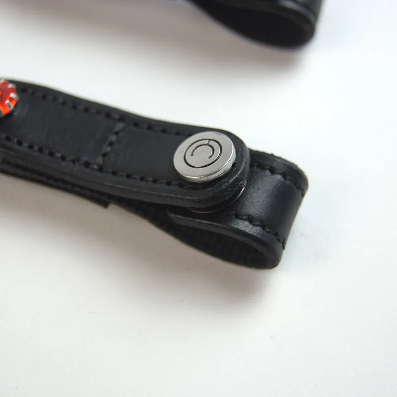 Montar Mighty Mix Browband - Black Leather/Red-2