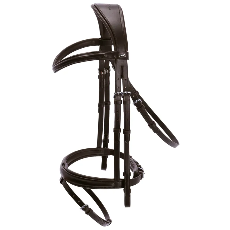 Schockemohle Monza Anatomic Flash Bridle - Brown/Silver