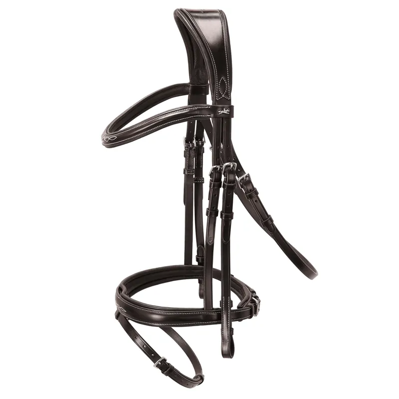 Schockemohle Monza F Removable Flash Bridle - Brown/Cream/Silver
