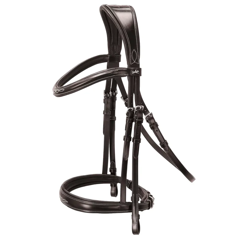 Schockemohle Monza F Removable Flash Bridle - Brown/Cream/Silver-1