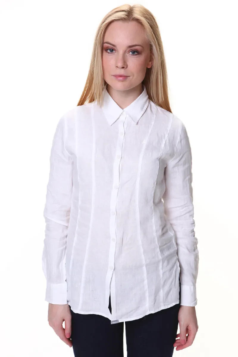 Musto Ladies Long Sleeved Linen Shirt White 16UK