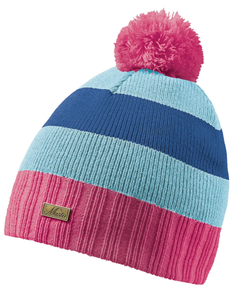 Musto Signature Stripe Bobble Hat Cobalt Blue Stripe