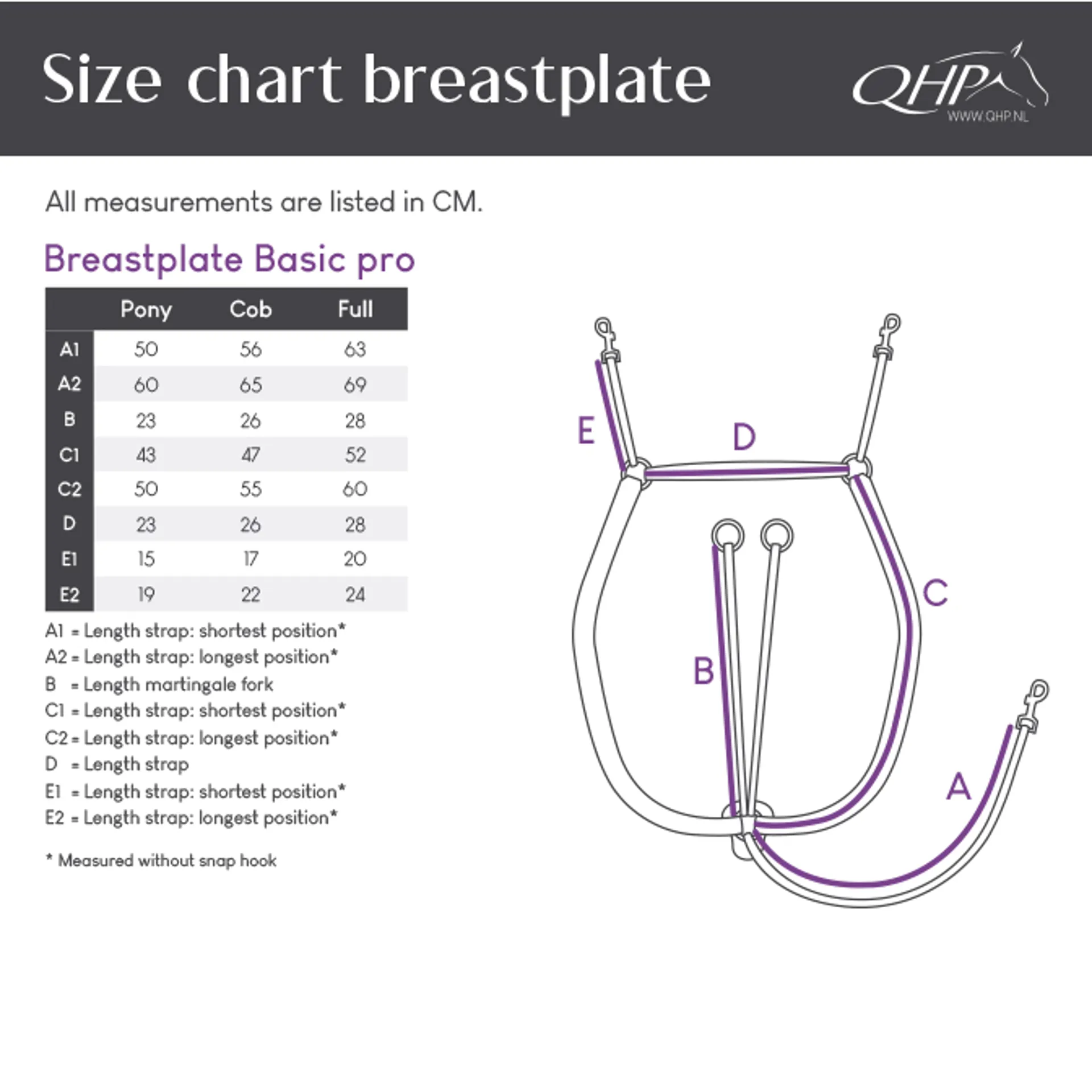 QHP Basic Pro Breastplate Sizing