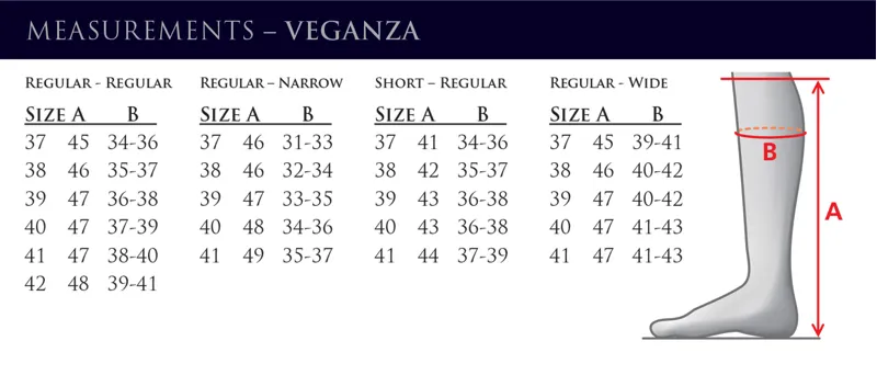 Mountain Horse Veganza Boots Size Guide