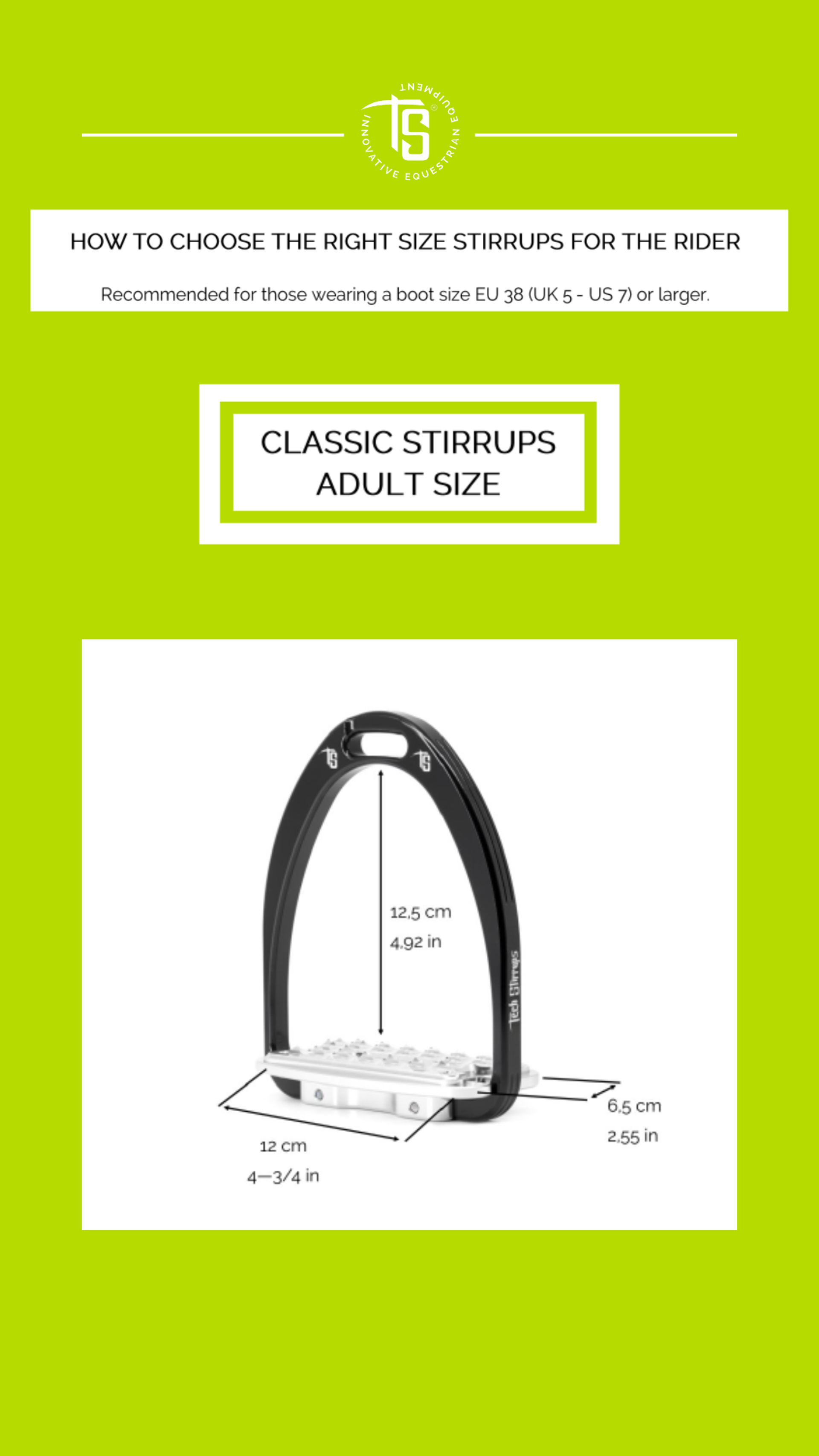 Capri Stirrups Size Guide