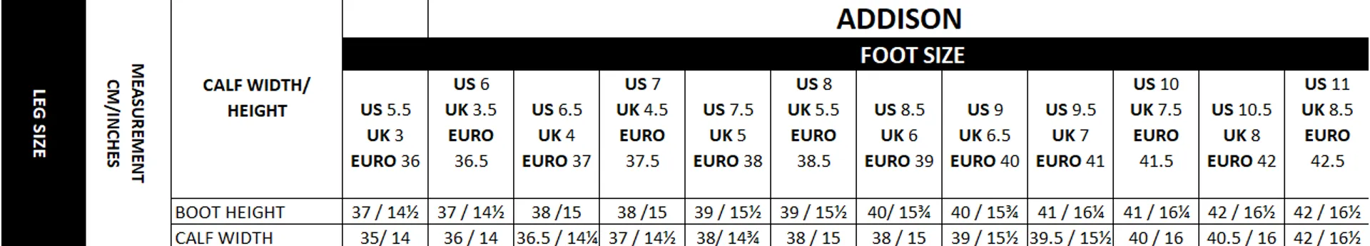 Ariat Addison Boot Sizing