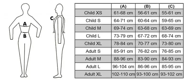 HKM Adult's Body Protector Sizing