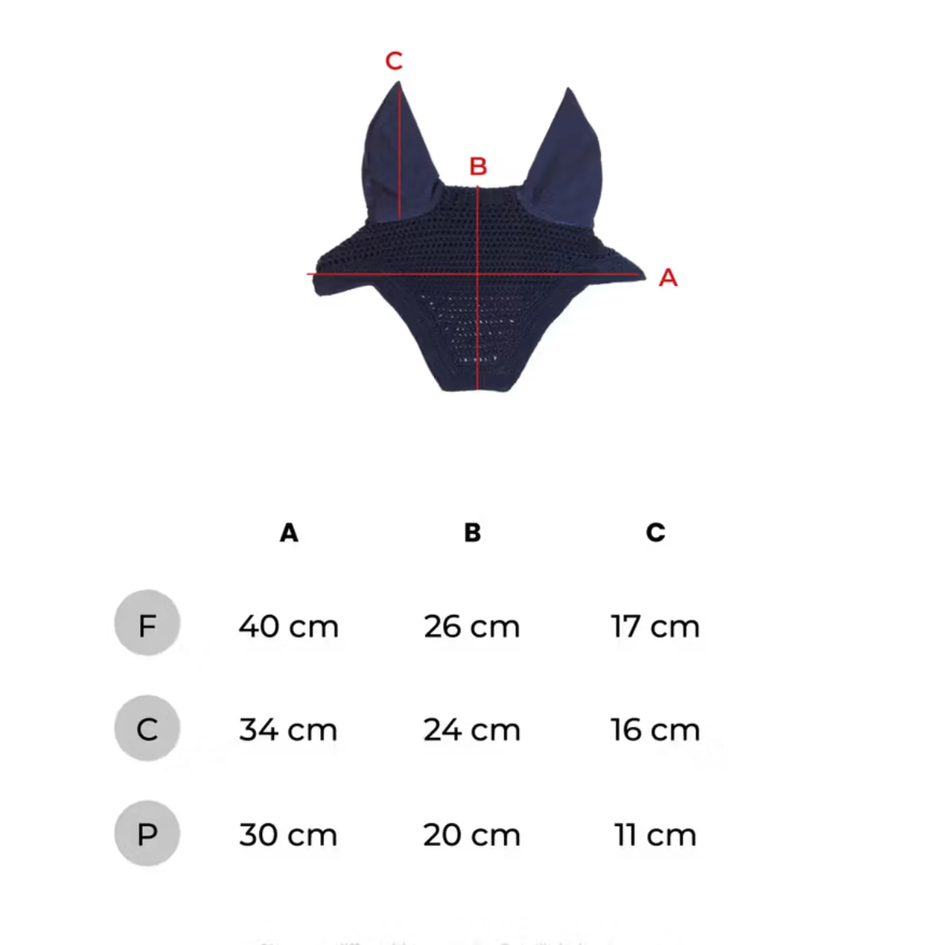 Wellington Soundless Fly Veil Size Guide