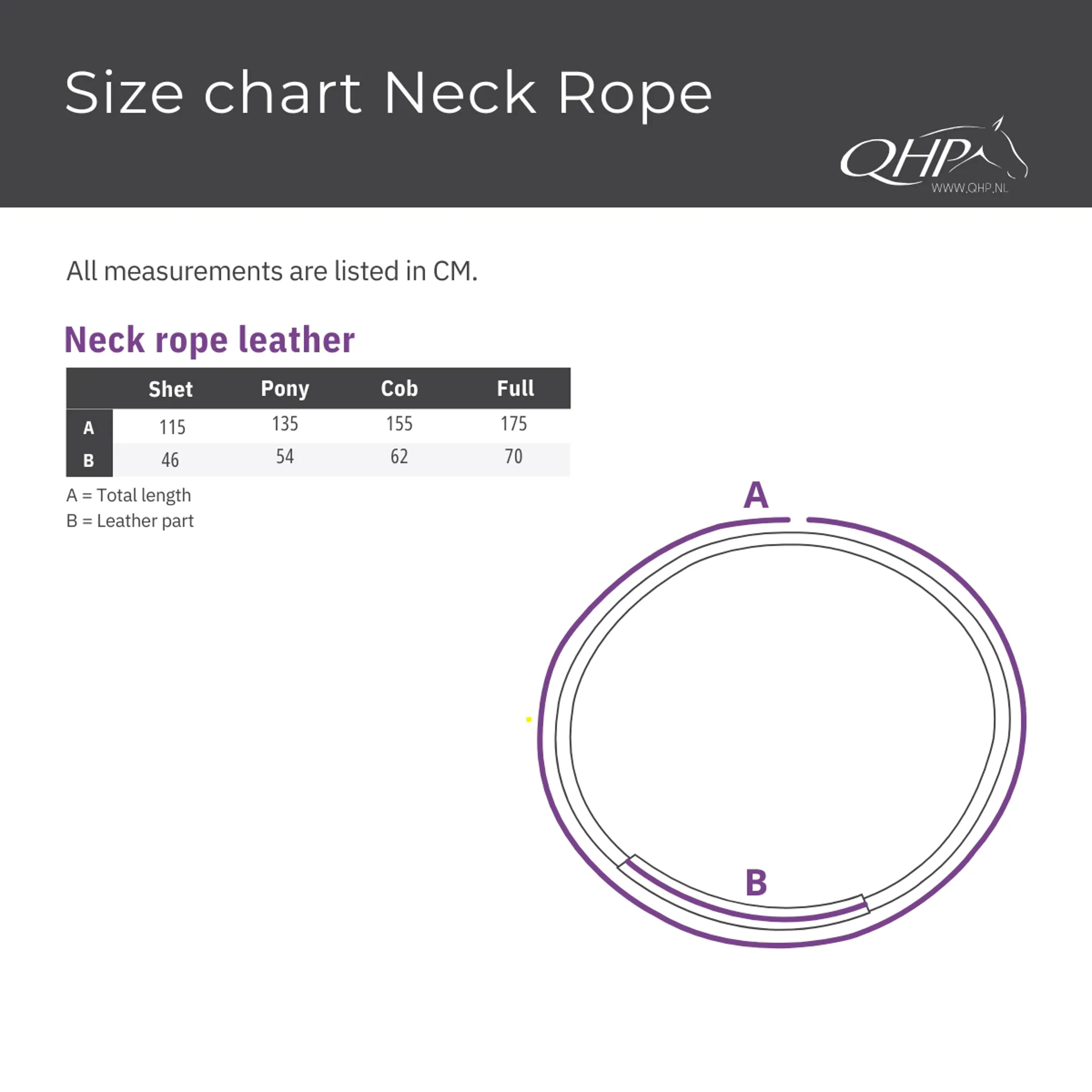 Qhp neck rope size guide