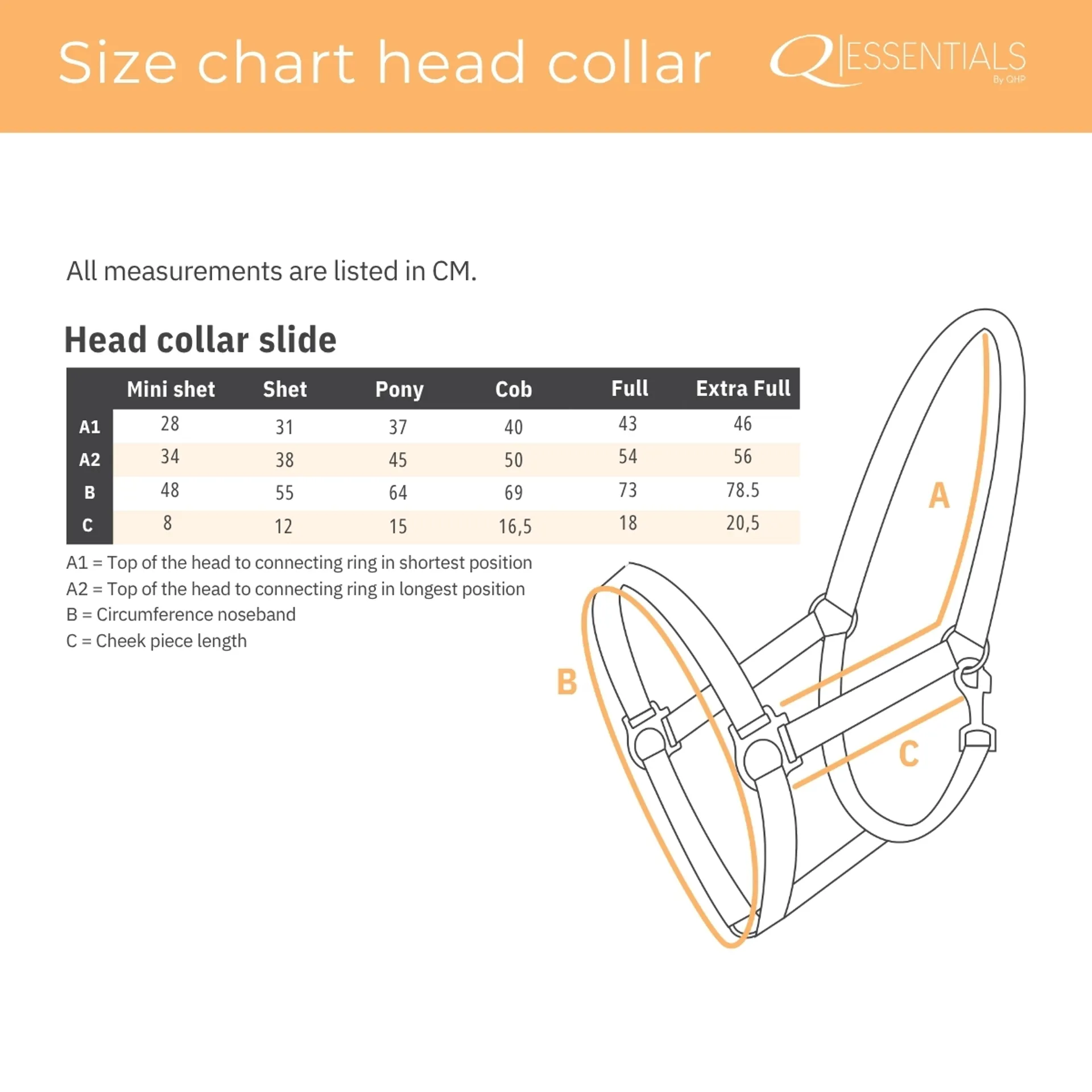 Qhp slide head collar size guide