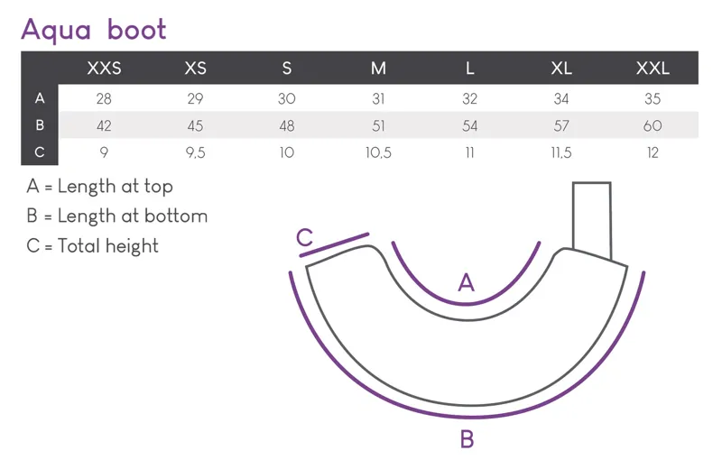 QHP Aqua Boots Size Guide