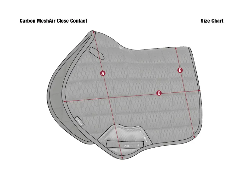 Lemieux Carbon Mesh CC Saddlecloth Size Guide