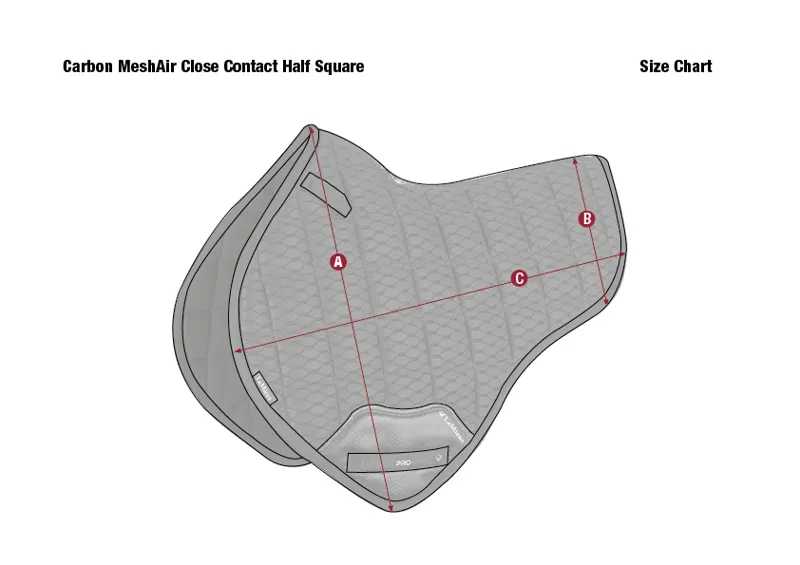 LeMieux Carbon Mesh Half Close Contact Square Size Guide