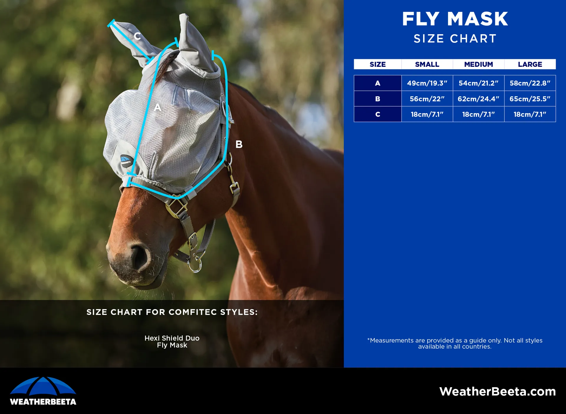 wb hexi shieldfly mask size guide