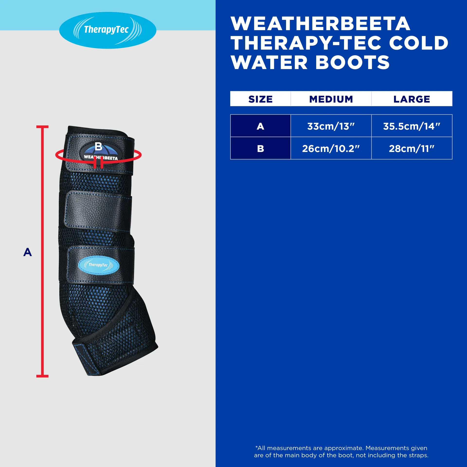 WB cold water boots size guide