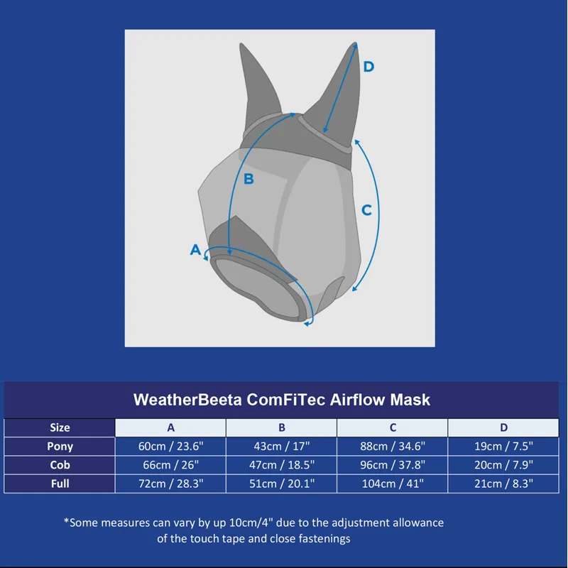 Airflow Fly Mask Sizing