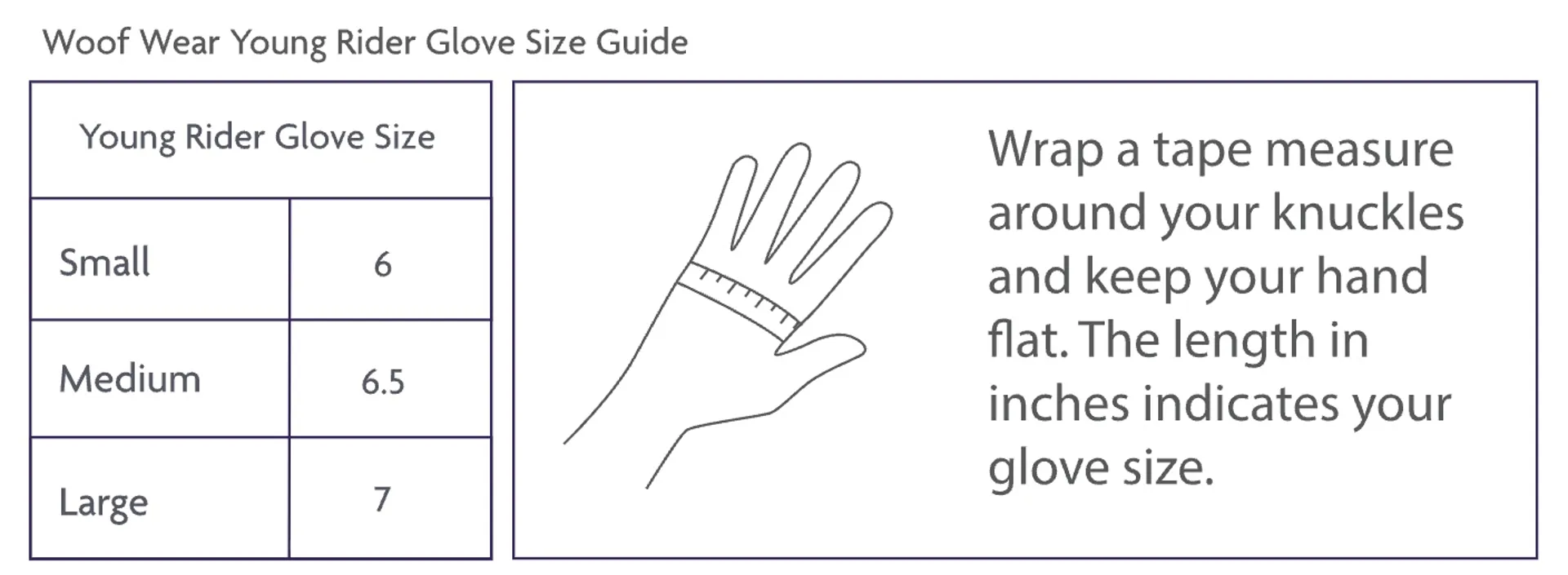 Woof Wear Young Rider Gloves Sizing