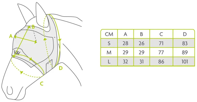 Woof Wear Riding-On Fly Mask Sizing