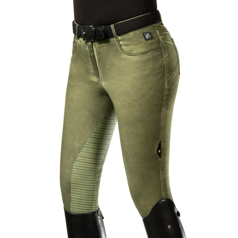 Equiline Stella Half Grip Ladies Breeches Hunter Green Redpost