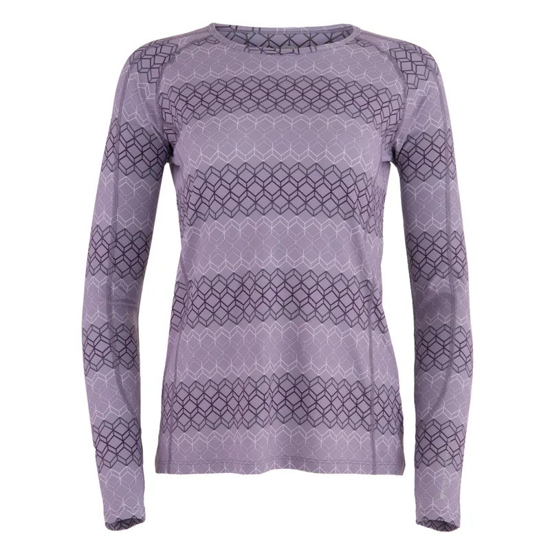 Noble Hailey Long Sleeve Ladies Top - Purple Geo Ash
