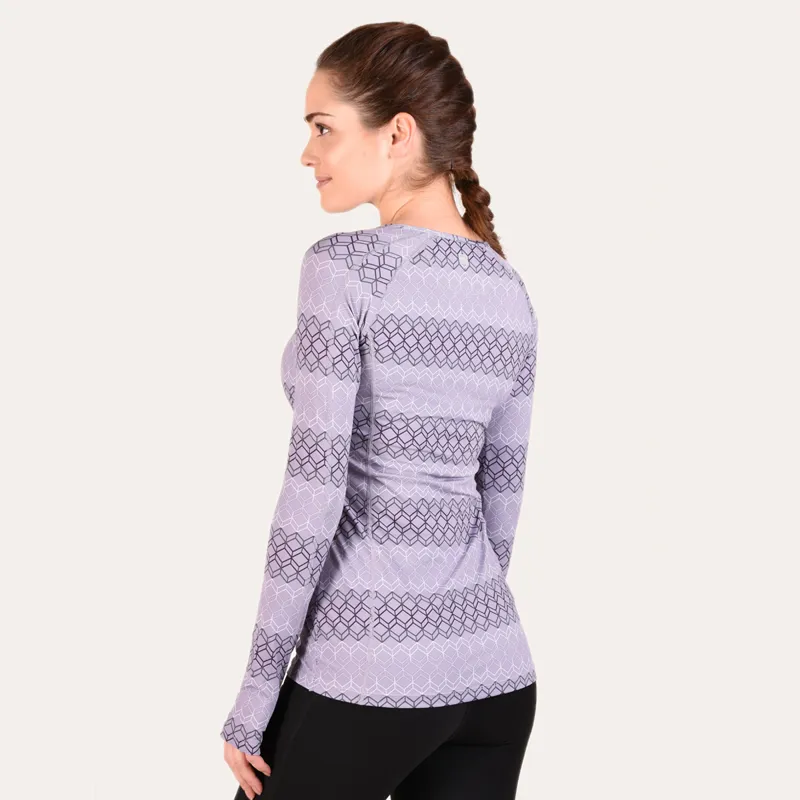 Noble Hailey Long Sleeve Ladies Top - Purple Geo Ash-1