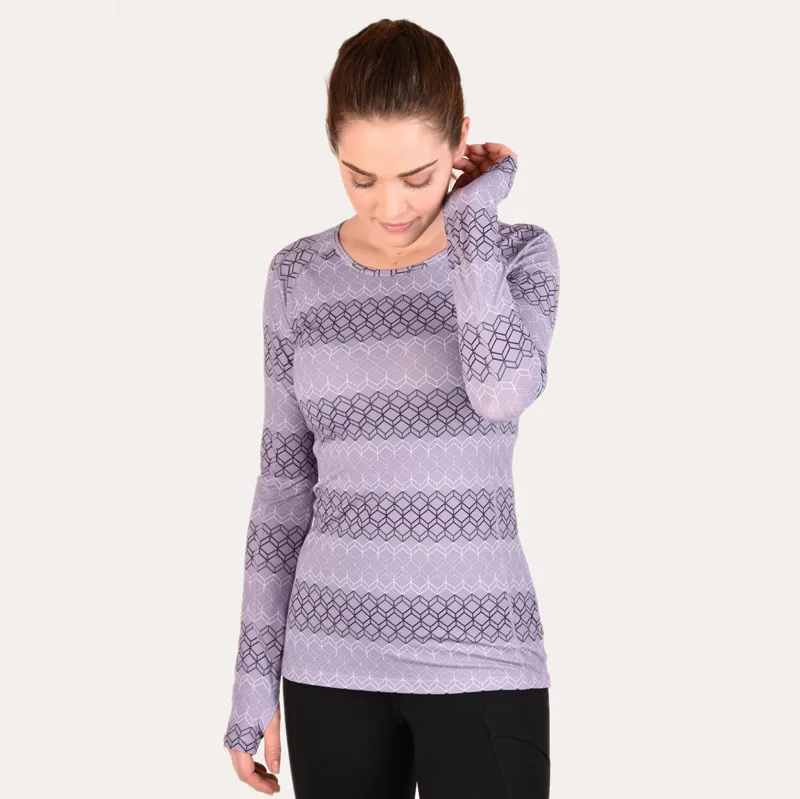 Noble Hailey Long Sleeve Ladies Top - Purple Geo Ash-2