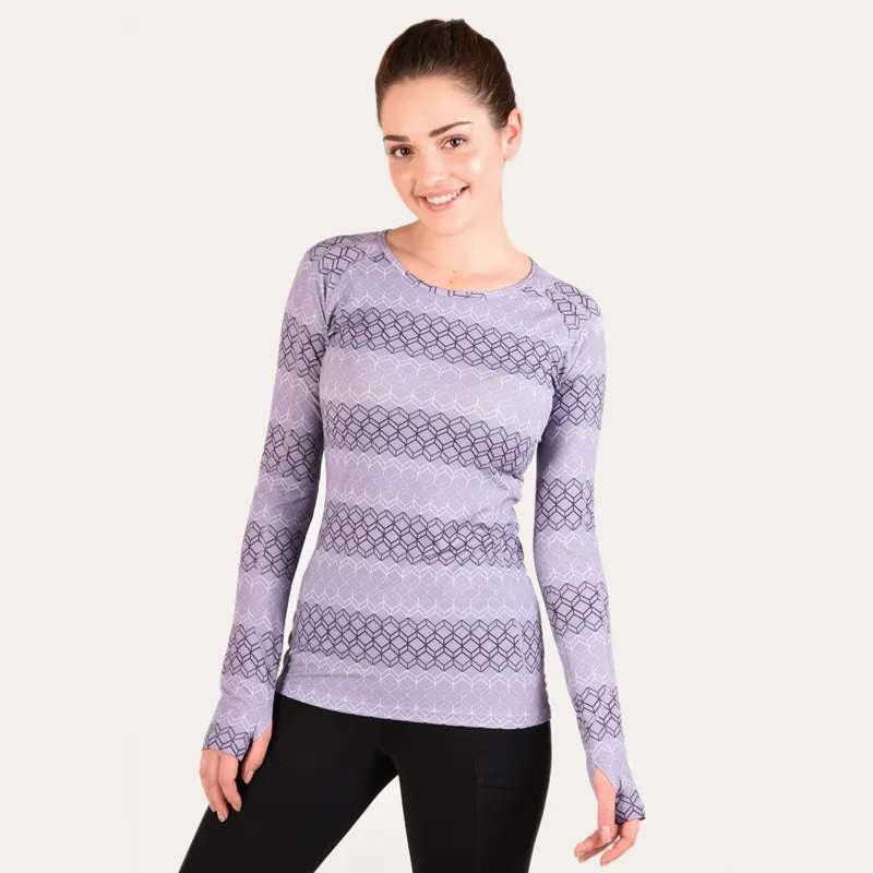 Noble Hailey Long Sleeve Ladies Top - Purple Geo Ash-3