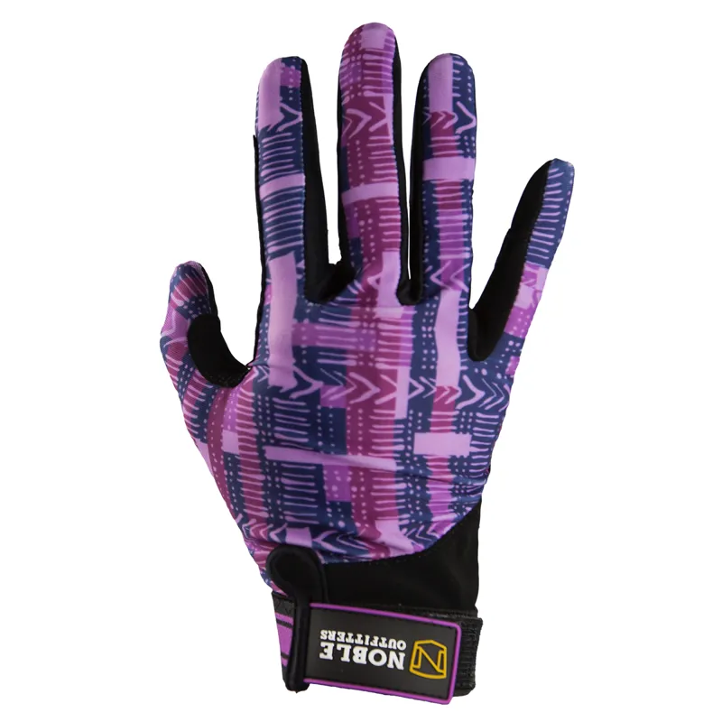 Noble Perfect Fit Riding Gloves - Grape Geo Print