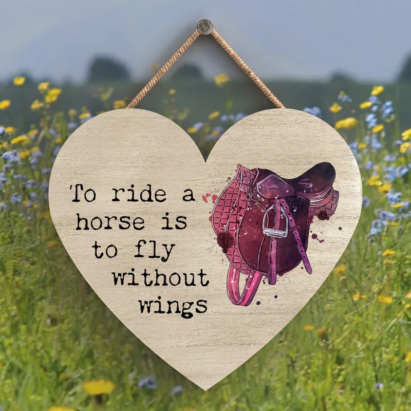 Vivid Squid Small Heart Plaque - Ride A Horse-1