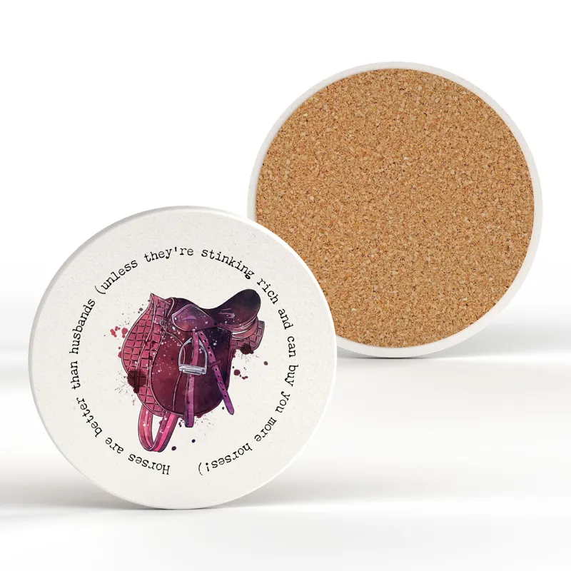 Vivid Squid Ceramic Coaster - Horses are Better