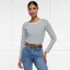 Holland Cooper Padstow Crew Neck Ladies Tee - Natural/Ink Navy Stripe