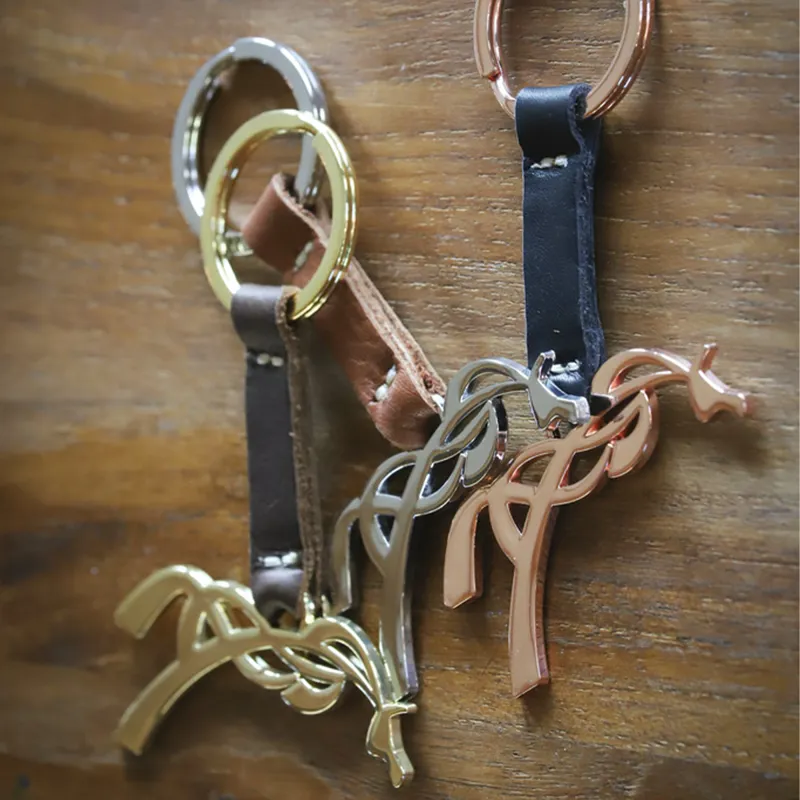 Penelope Leprevost Horse Key Ring - Cognac/Silver-1