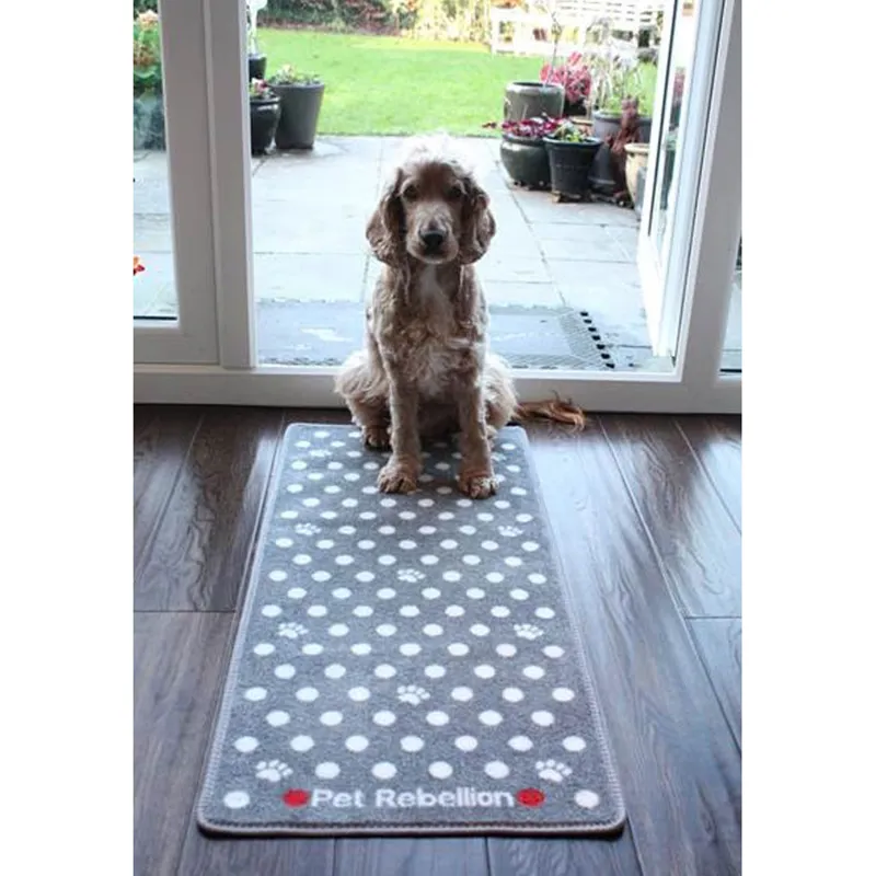 Pet Rebellion Stop Muddy Paws Barrier Mat Grey Dotty
