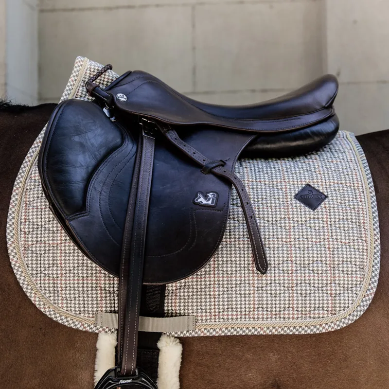 Kentucky Pied-de-Poule Jumping Saddlecloth - Beige-1