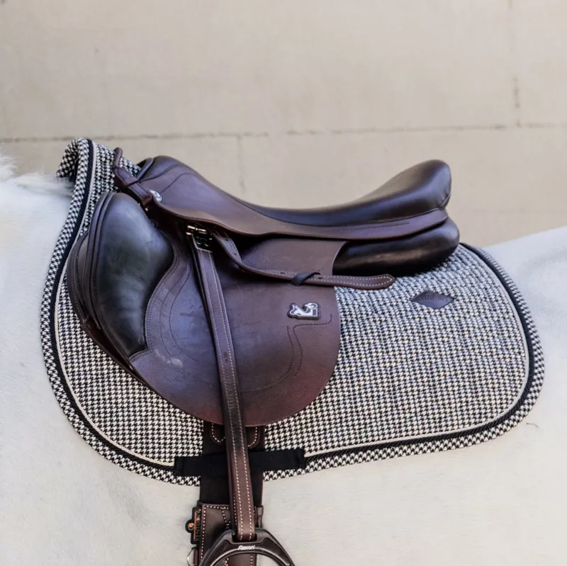 Kentucky Pied-de-Poule Jumping Saddlecloth - Black-1