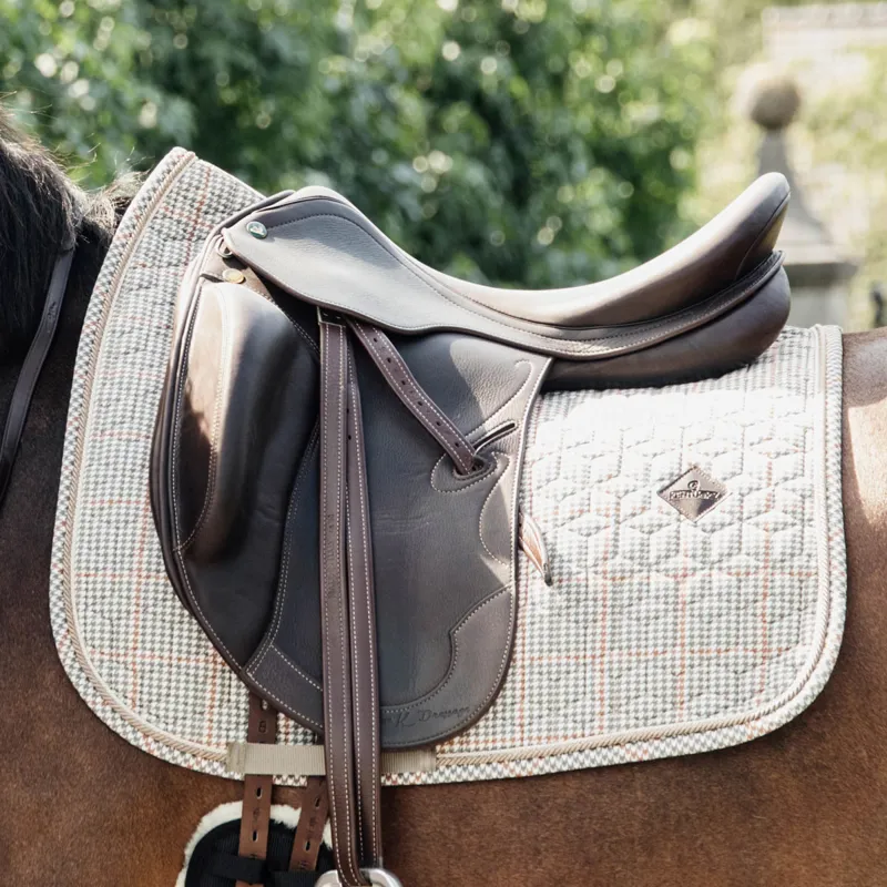 Kentucky Pied-de-Poule Dressage Saddlecloth - Beige-1