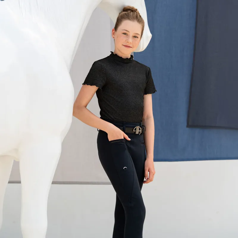 Pikeur 9105 Full Grip Junior Girls Riding Tights - Black-4