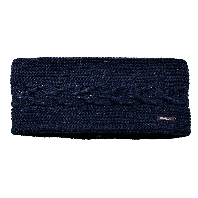 Pikeur Lurex Cable Knit Headband - Navy