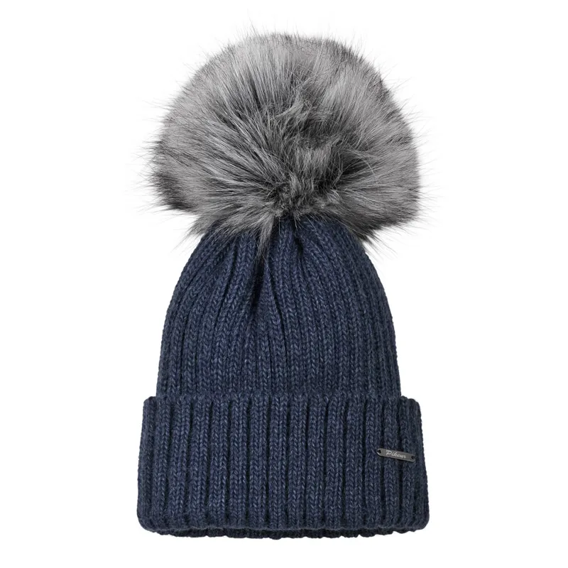 Pikeur Contrast Ladies Bobble Hat - Navy Melange