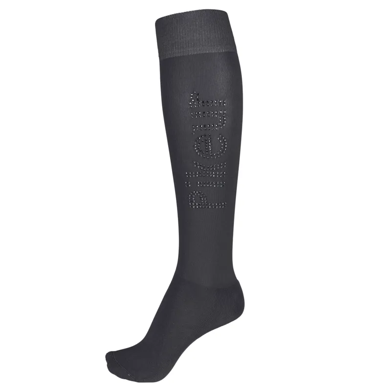 Pikeur Rhinestone Logo Socks - Asphalt