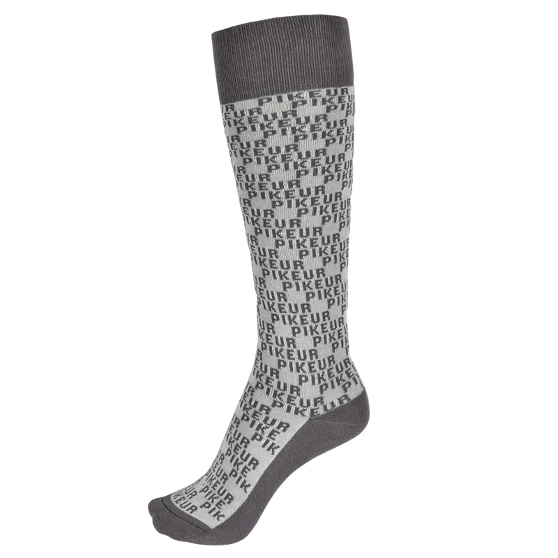 Pikeur Logo All Over Socks - Light Grey