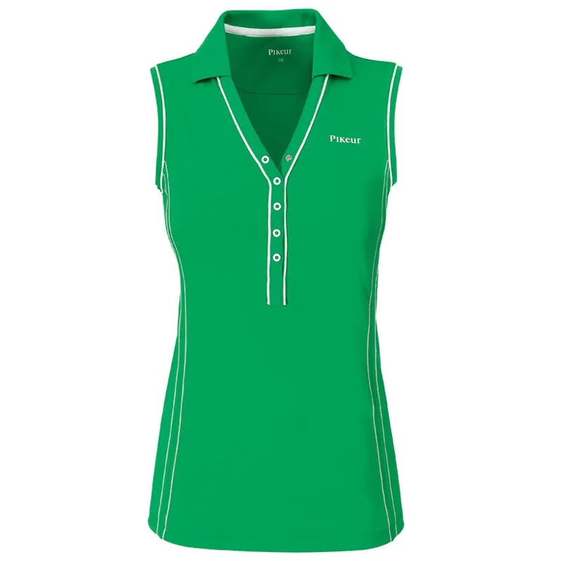 Pikeur Ramona Ladies Sleeveless Polo Shirt Leaf Green